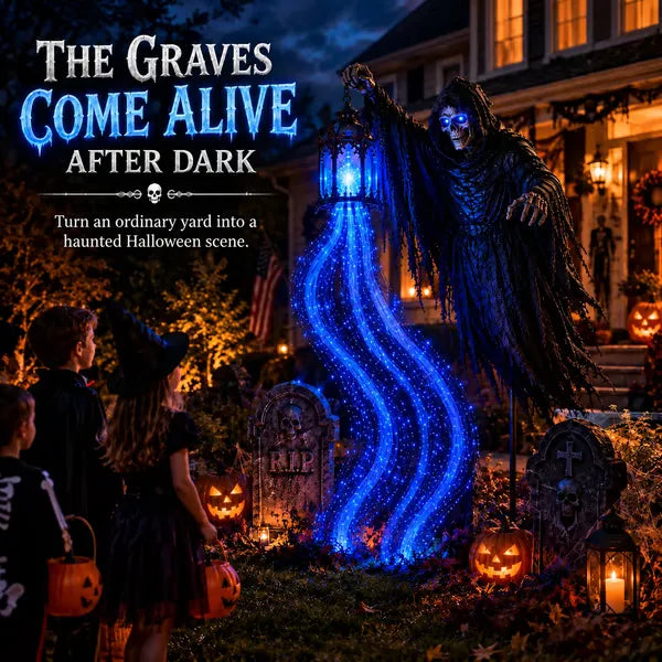 💀 Halloween Soul Harvester Animated Graveyard Light  🎃👻