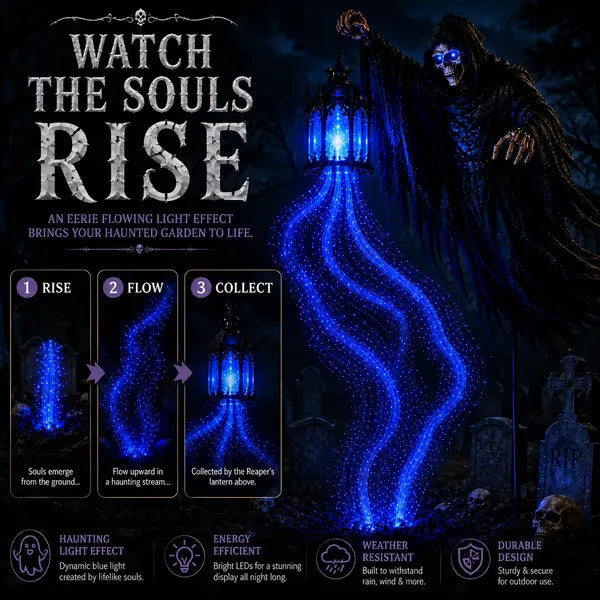 💀 Halloween Soul Harvester Animated Graveyard Light  🎃👻
