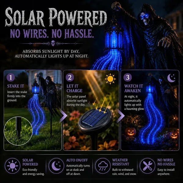 💀 Halloween Soul Harvester Animated Graveyard Light  🎃👻