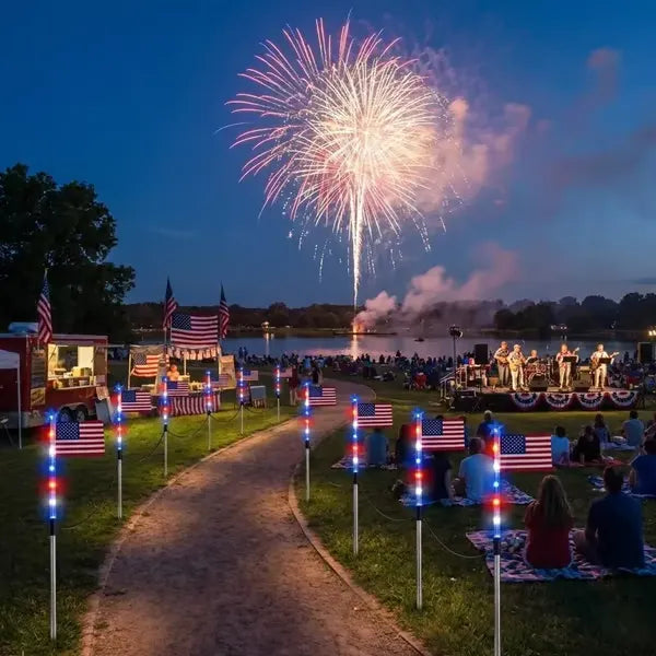 🔥Last Day 49% OFF - 🔥8 Solar American Flag Pathway Lights – Red, White & Blue Yard Glow for 250th Independence Celebration 🇺🇸