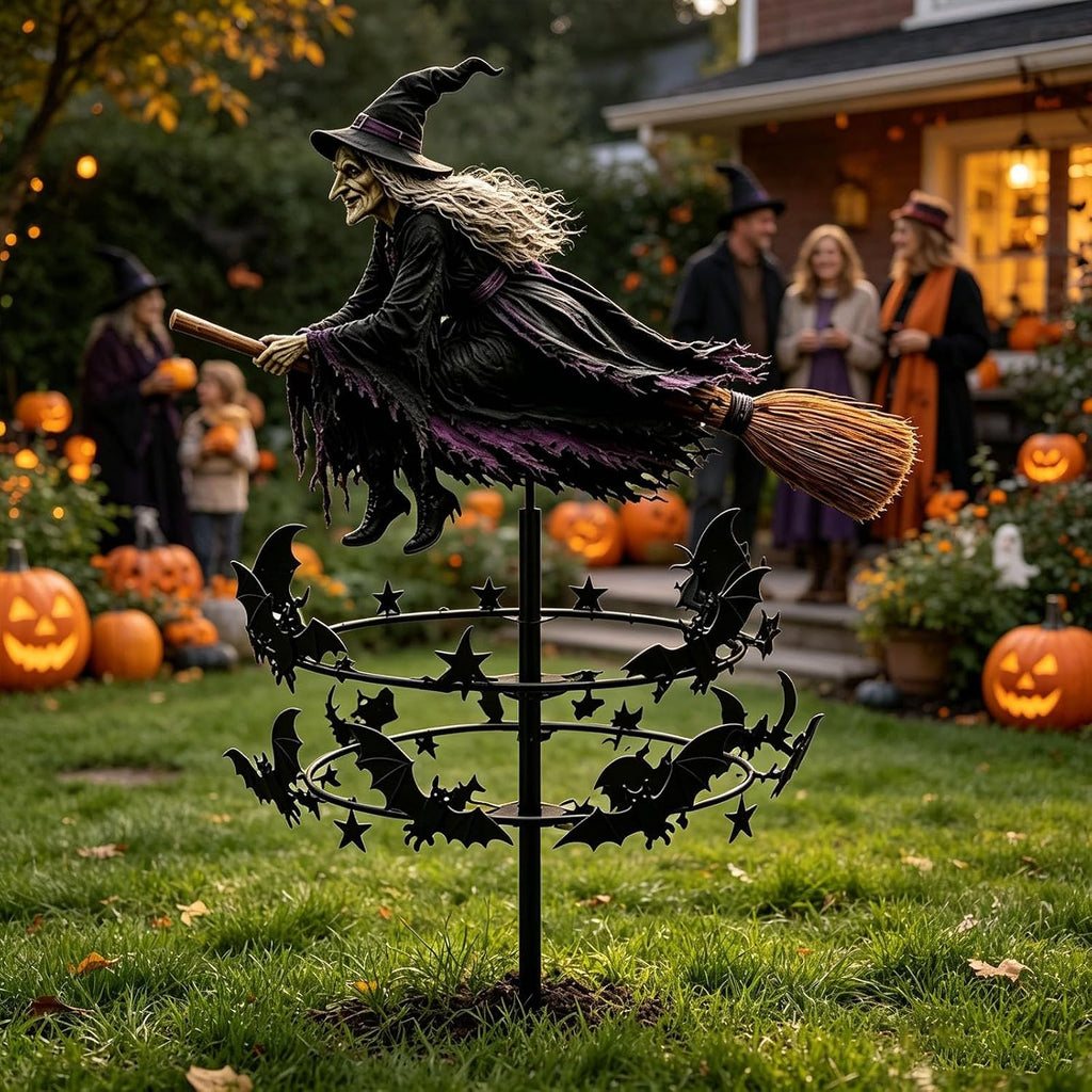 Halloween Flying Witch Garden Spinner – Outdoor Yard Decoration